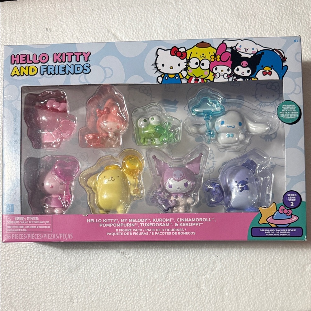 Hello Kitty and Friends Figurine Set - Pink, Yellow, Blue